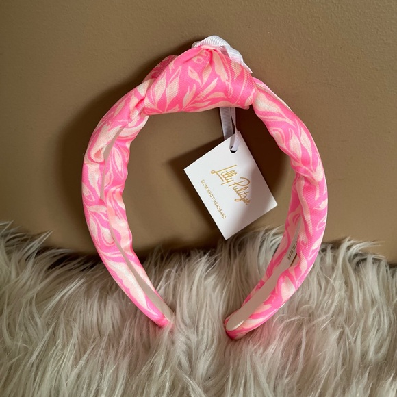 Lilly Pulitzer Accessories - {Lilly Pulitzer} Slim Knotted Headband in Rousseau Pink Tulip To Tango - NWT